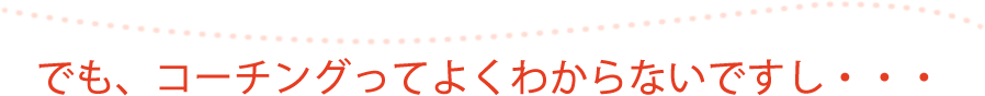 でも、コーチングってよくわからないですし・・・